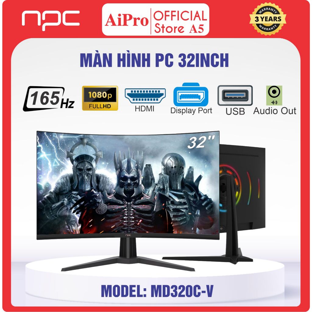 Màn Hình PC 32INCH 180Hz hãng Glowy/NPC | Bảo hành 36 Tháng 