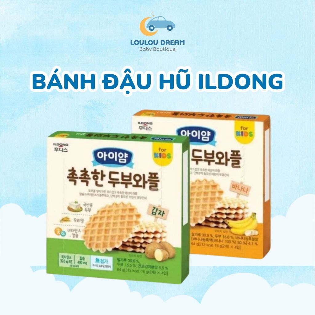 Bánh đậu hũ ăn dặm ILDONG - Bánh quế Waffle Ildong