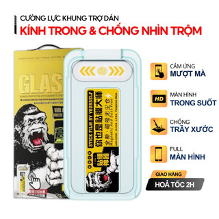  Kính Cường Lực iPhone Khung Tự Dán  Màn Hình Trong Suốt và Chống Nhìn Trộm Cho 12 13 14 15 16 17PRM 