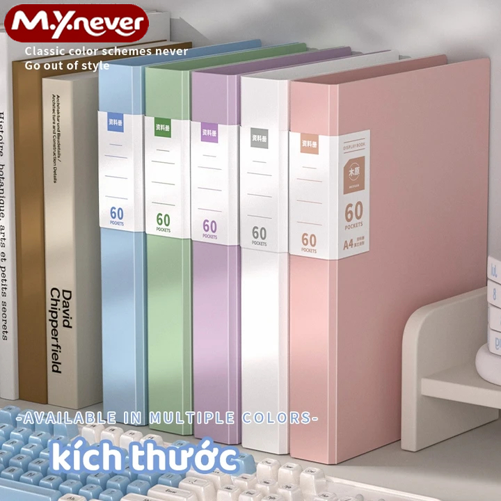 File Lá A4 M.Y.Never – Tệp Đựng Tài Liệu 30/60/80 Lá, Nhựa PP Cao Cấp