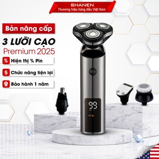  Máy cạo râu đa năng 3 lưỡi chính hãng SHANEN Tỉa lông mũi tiện lợi cạo sát êm bảo hành 12 tháng 