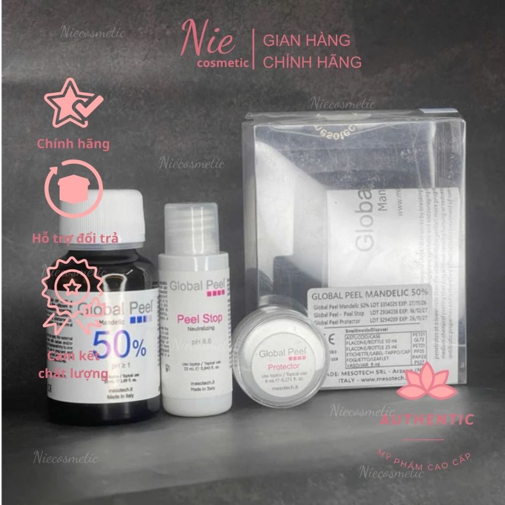 [Full hộp] Peel căng bóng, trẻ hóa da Mesotech Global Peel Mandelic 50%
