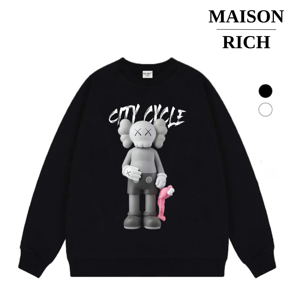 Áo Sweater Maison Rich Premium Nỉ Kaws Gone City Cycle
