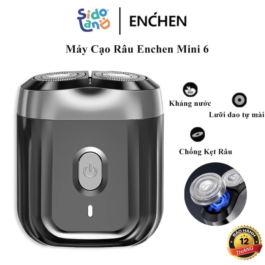 (ENCHEN) Máy cạo râu Enchen Mini 6 lưỡi dao kép mỏng, chống nước IPX7 - Chính hãng