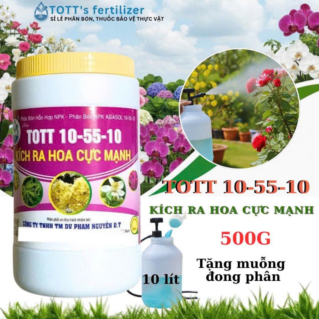 Siêu Lân(10-55-10) Tạo Mầm Hoa, kích thích ra rễ, chặn đọt cho cây 500g
