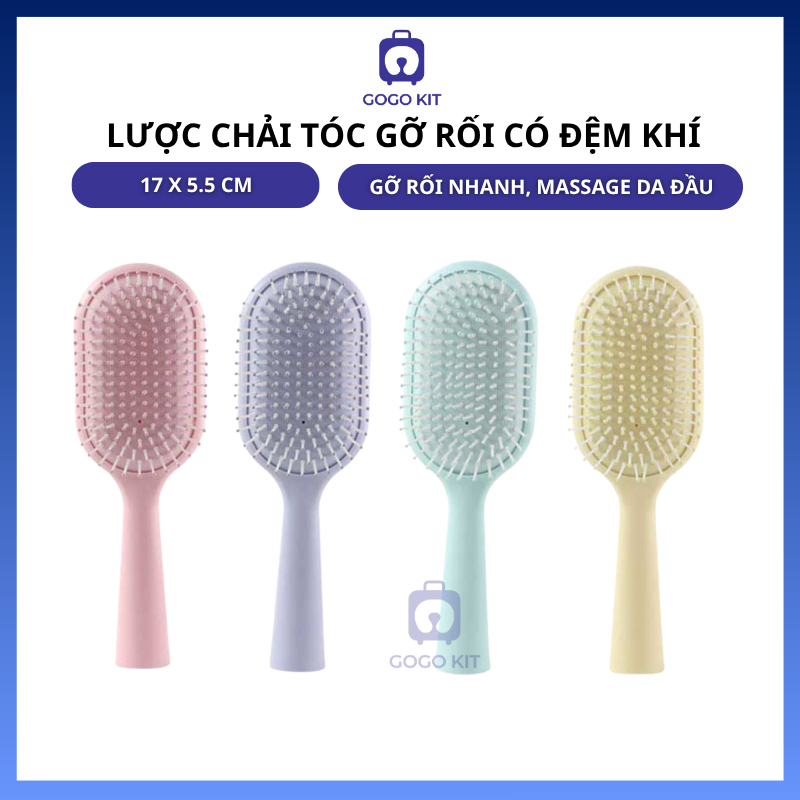 Lược chải tóc gỡ rối có đệm khí lược massage gỡ rối chống tĩnh điện lượt silicon chải tóc cao su mềm