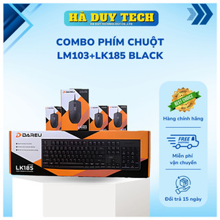 Combo Văn phòng Bàn phím DAREU LK185 Black+ Chuột máy tính LM103 - Chính Hãng - BH 12T - Hà Duy Tech