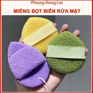 Set 3 Miếng bông mút rửa mặt, bọt biển làm sạch da mặt hình giọt nước mềm mại, có thể tái sử dụng
