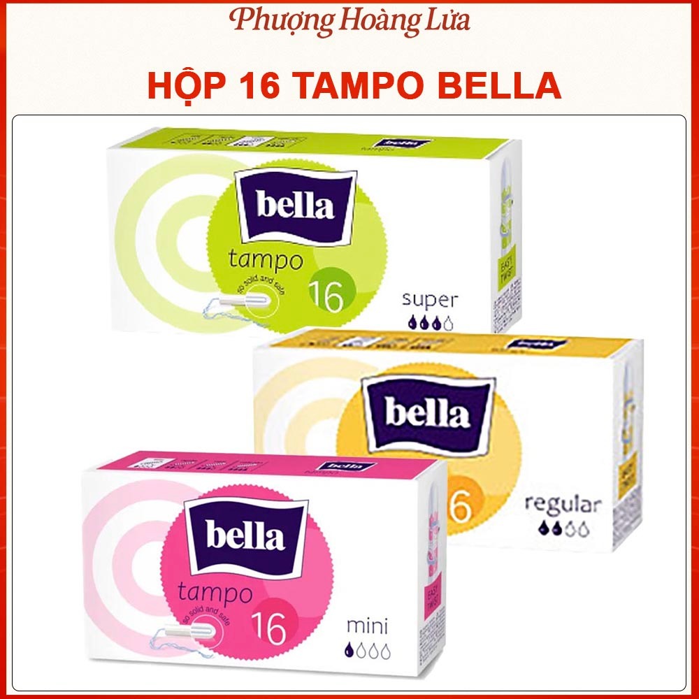 Hộp 16 miếng Băng vệ sinh dạng ống BELLA TAMPO chất liệu cotton, dễ sử dụng,  không gây dị ứng