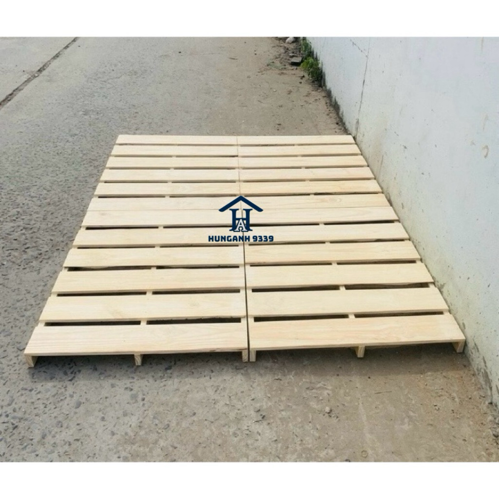 Giường pallet gỗ thông gấp gọn cao 10cm