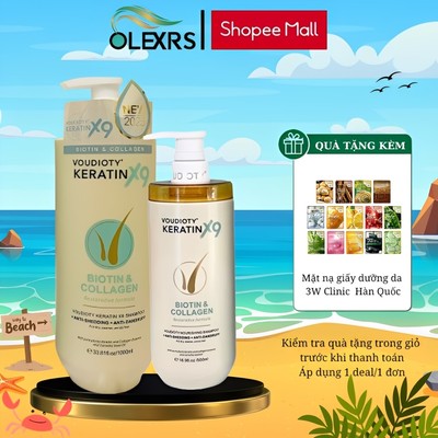 Dầu Gội Voudioty Keratin X9 Cung Cấp Dưỡng Chất Phục Hồi Tóc Hư Tổn Nặng 500ml và 1000ml
