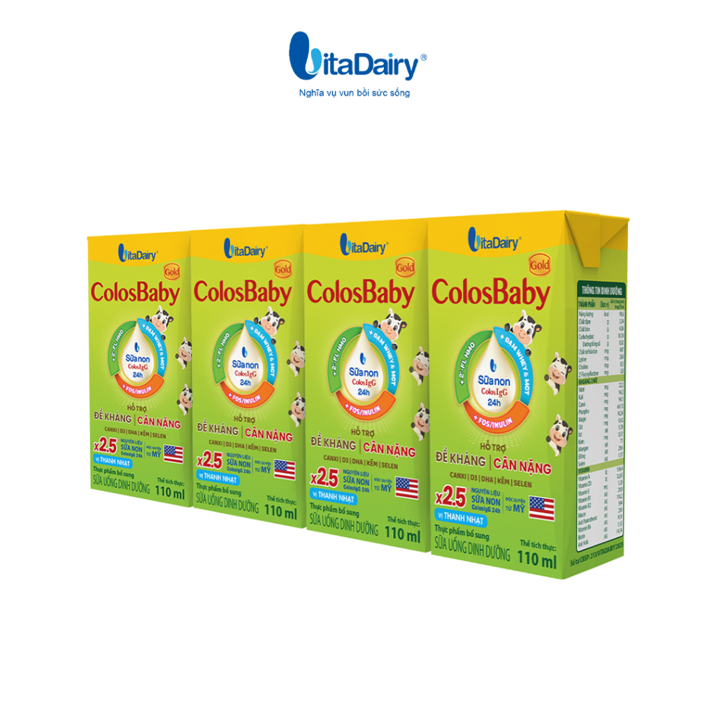 [QUÀ TẶNG KHÔNG BÁN] [HSD: 26/4/2026] Lốc sữa ColosBaby cải tiến 110ml