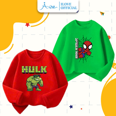 [HÀNG MỚI VỀ] AORE-Áo Thun DÀI TAY Siêu Nhân, Áo phông dài tay siêu anh hùng COTTON mềm mịn, thoáng mát cho bé trai 8-35