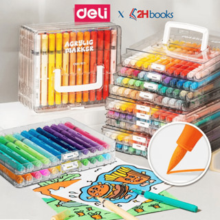  Bút Màu Acrylic Marker Roller Bút màu vặn đẩy mực Deli Màu Vẽ Trên Mọi Chất Liệu - HM335 VPP 