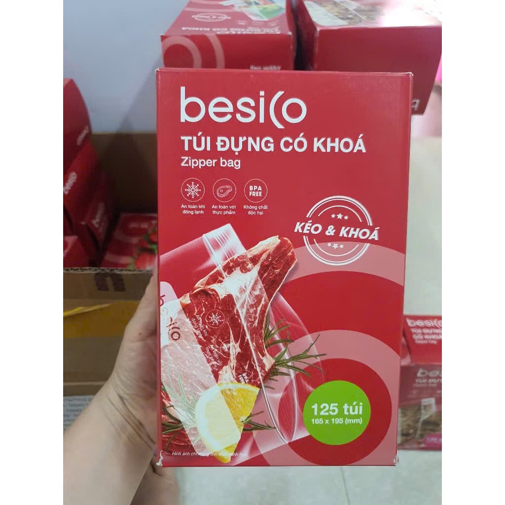 Túi Zipper Đa Năng Inochi - Besico: Nhựa PE, Kháng Khuẩn, Đáy Mở Rộng, Khoá Kéo Chắc Chắn, An Toàn