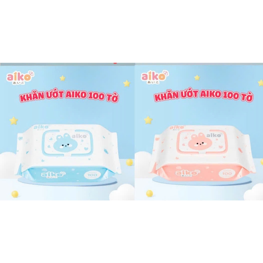 Khăn ướt không mùi chính hãng Aiko 100 tờ/gói (bao bì mới)