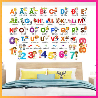  Decal dán tường bảng chữ cái tiếng việt cho bé 