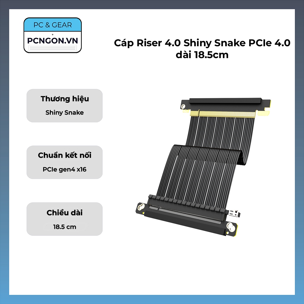 [PCNGON] Cáp Riser 4.0 Shiny Snake PCIe 4.0 dài 18.5cm