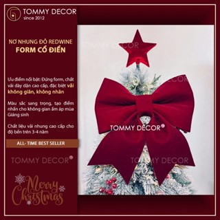   Nơ nhung đỏ Noel  Size 40cm - 50cm - Trang trí cửa decor giáng sinh - Noel - TOMMY DECOR 