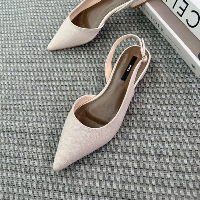 Giày sling back nữ MYSS mũi nhọn khoét eo 1.5cm thời trang - CG319