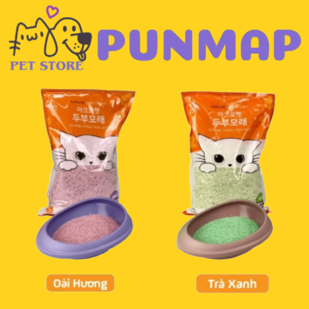 Cát đậu nành Tofu Acropet, Cát Acropet vệ sinh cho mèo không bụi, vón cục - Túi  5L