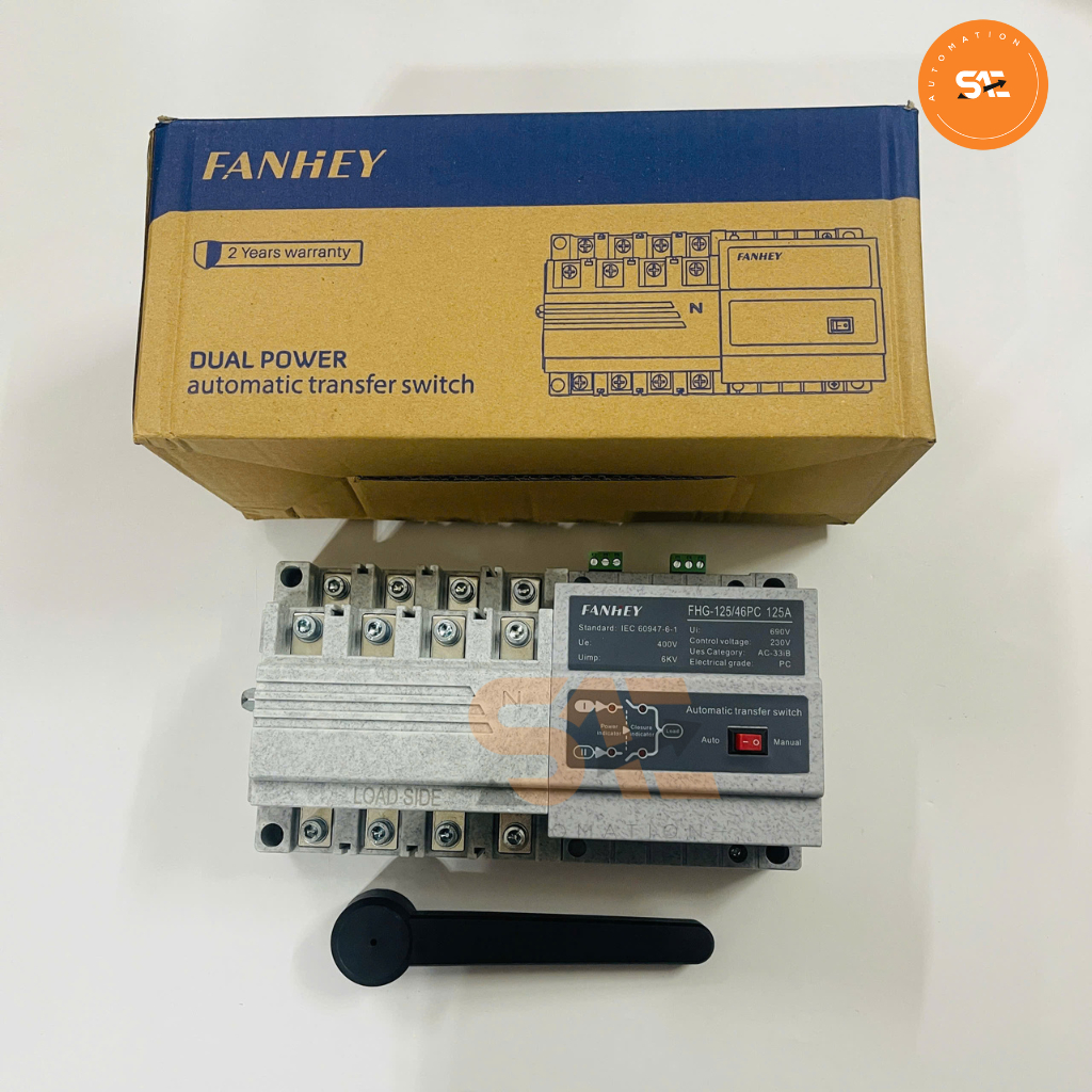 Bộ chuyển nguồn điện tự động ATS 4P 125A Fanhiey FHG-125/4P điện lưới, solar, hai công tơ