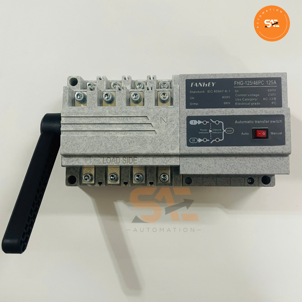 Bộ chuyển nguồn điện tự động ATS 4P 125A Fanhiey FHG-125/4P điện lưới, solar, hai công tơ