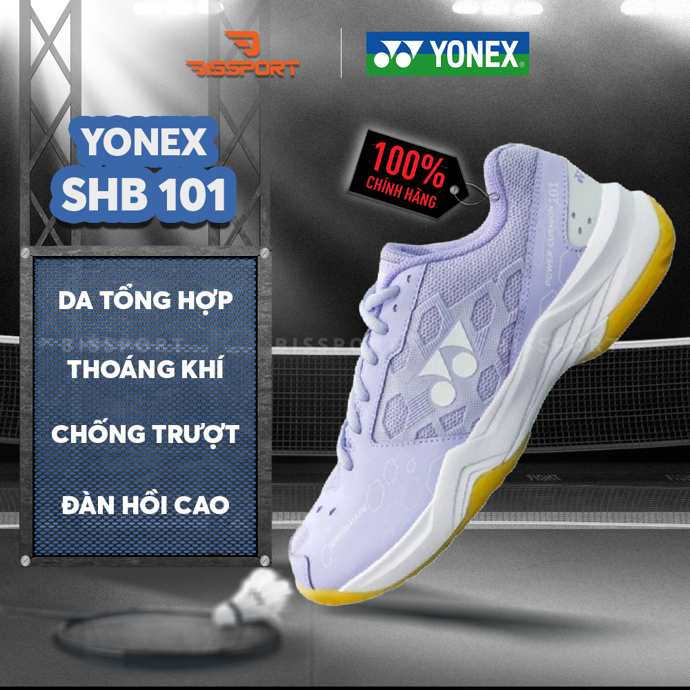 Giày Cầu Lông Yonex SHB101CR Tím Full Chính Hãng - Đế Cao Su Siêu Bám, Chống Trơn - Bền Bỉ - Nhẹ Êm