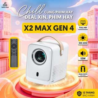   Tặng Phụ Kiện  Máy Chiếu Mini Cao cấp Beecube X2 Max Gen4 - Độ phân giải Full HD 1080P - Tích hợp 2 loa 12W 