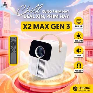  Tặng Phụ Kiện  Máy Chiếu Mini Cao cấp Beecube X2 Max Gen 3 - Độ phân giải Full HD 1080P- Tích hợp 2 loa 5W 