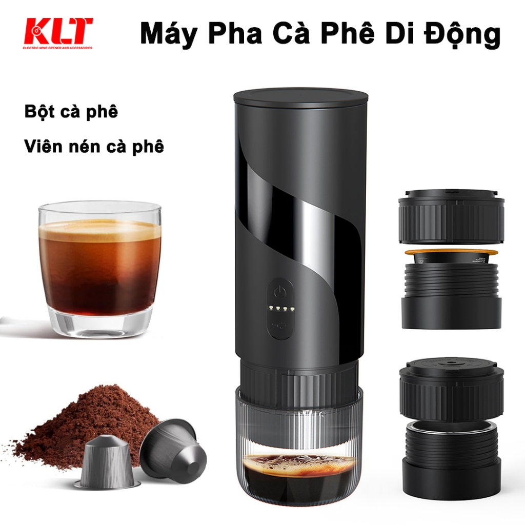 Cliton Máy Pha Cà Phê Cầm Tay 20Bar | Dùng Cà Phê Bột & Capsule | Pha Espresso