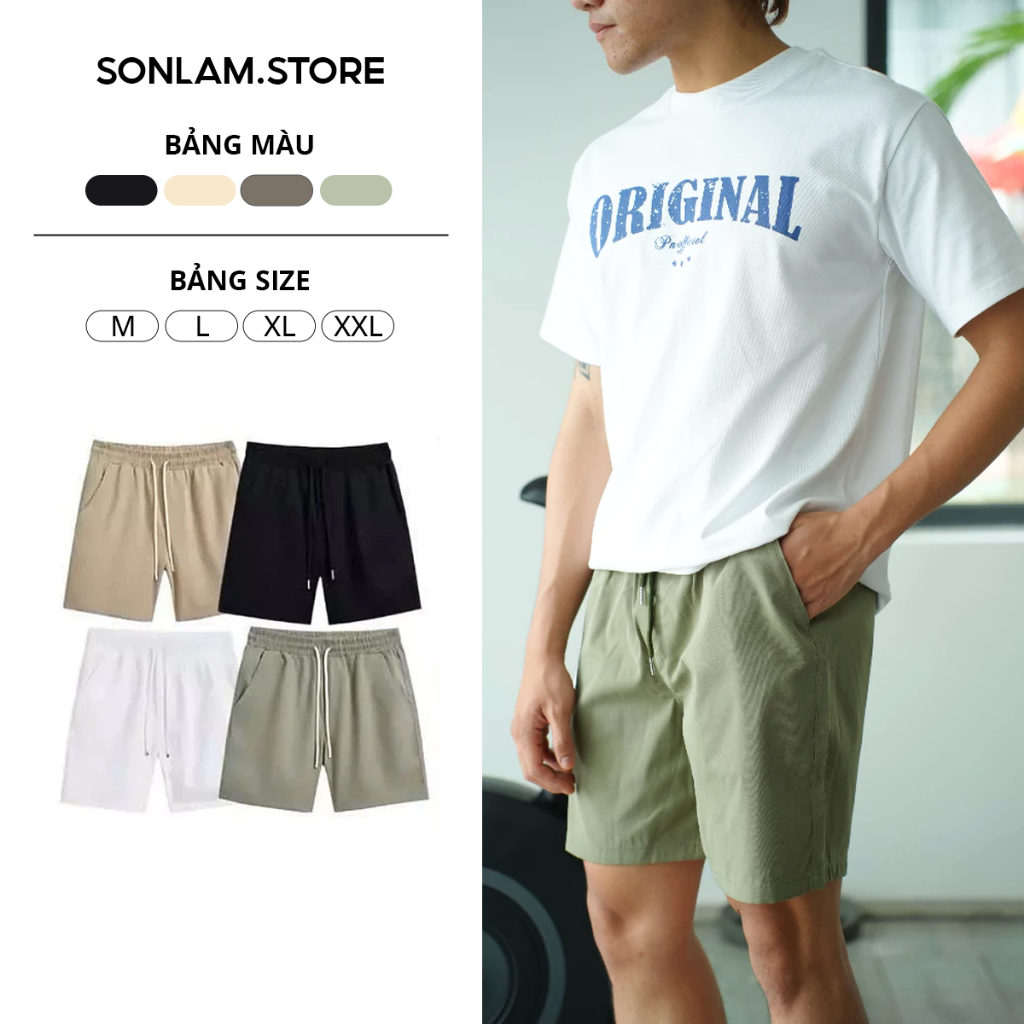 Combo 2 Quần Short Kaki Dù Form Trên Gối Đường May Menswear Nam Chất Liệu Mềm Mại Cao Cấp