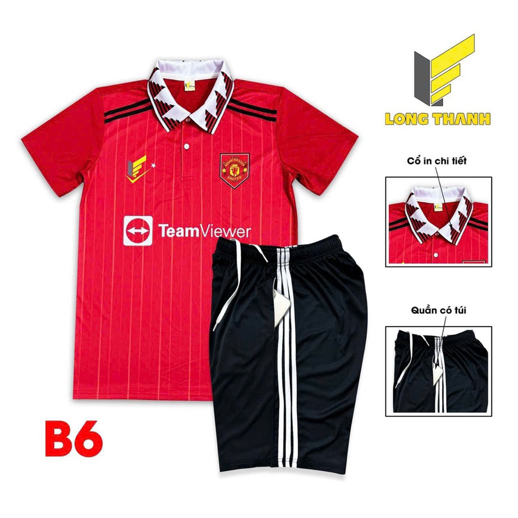 Bộ đá banh vải thun lạnh quần thun dây rút có túi