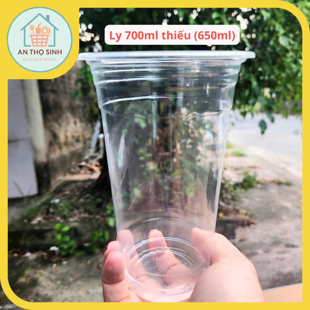 Ly nhựa 700ml thiếu (650ml - tem cam) – xài nắp Ø95mm (không kèm nắp)