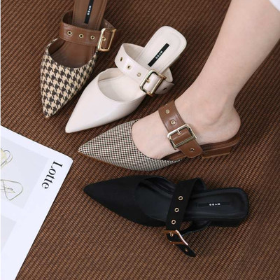 Giày guốc sục nữ MYSS mũi nhọn cài khoen 5 cm thời trang - SU130
