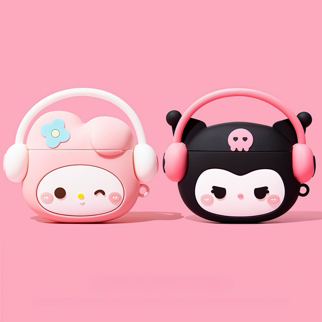 vỏ airpod 4 3 2 pro/pro2 2-case airpod bộ đôi headphone dễ thương - bảo vệ tai nghe giảm va đập