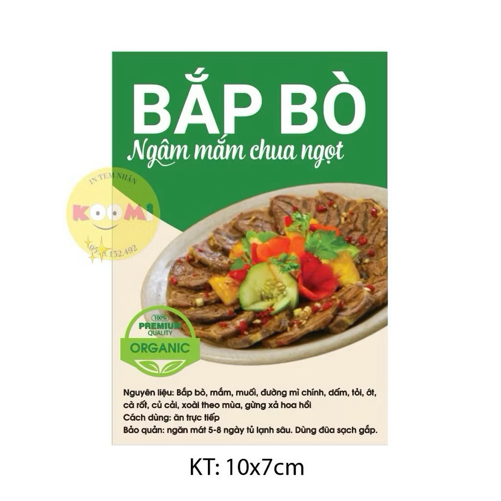 16 Tem Dán Bắp Bò Ngâm Mắm Chua Ngọt, Mẫu Sẵn