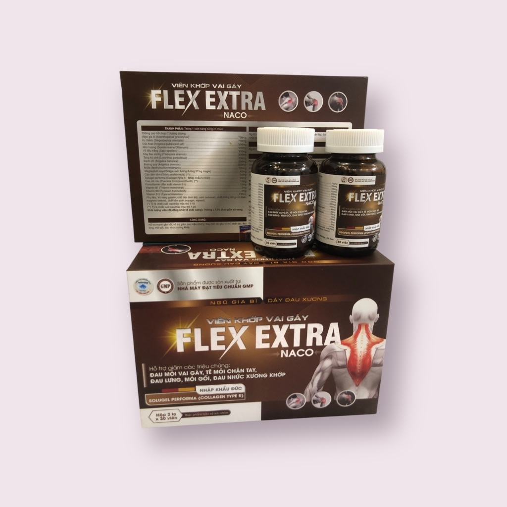 Viên vai gáy Flex Extra Naco – Hộp 2 lọ x 30 viên