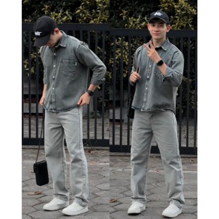    HELLOYOU x TRUONGSHY   Quần jean nam ống suông chất vải denim năng động thoải mái MENSWEAR PANTS RETRO 