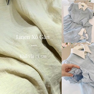 [Vải MM] [119](Giá 0.55m) Vải Linen Xô Gân May Áo, Váy, Đầm Thời Trang