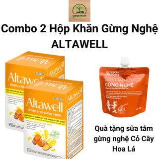Combo 2 Hộp Khăn Gừng Nghệ Altawell Cho Mẹ Sau Sinh – Làm Sạch, Giữ Ấm, Hỗ Trợ Khử Mùi Hôi Sữa