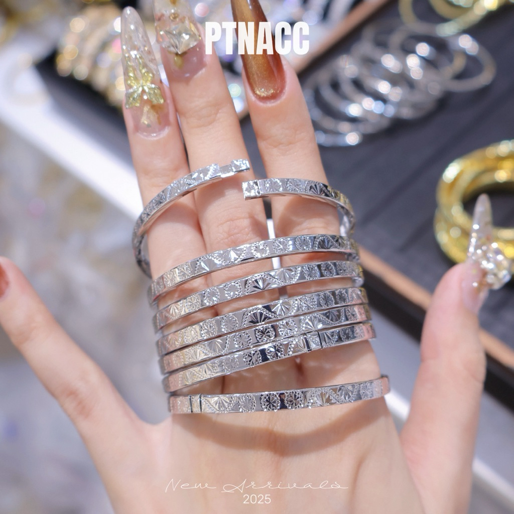 PTNACC Vòng tay ximen bộ 7 chiếc khoá lưỡi gà đủ size tay xi bạch kim