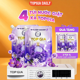   Mua 2 tặng 2  Nước giặt xả Top Gia hương lavender dịu nhẹ túi 1L giúp làm sạch khuẩn lưu hương 72H 