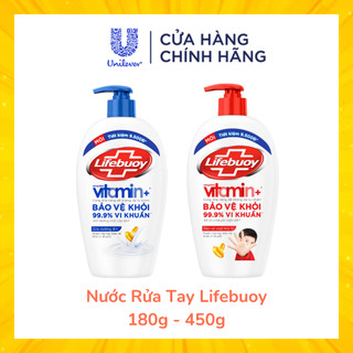 Nước Rửa Tay Lifebuoy 450g - 180g - Bảo Vệ Khỏi 99.9% Vi Khuẩn Gây Bệnh - Hàng Chính Hãng