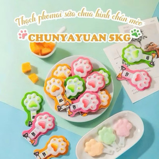 (Túi 258gr) Thạch que trái cây sũa chua phô mai hình chân mèo, hình kem mix nhiều vị phô mai thạch sữa chua Zaizai