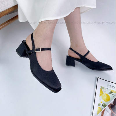 Giày cao gót nữ MYSS mũi vuông phối quai ngang cài khóa đá 5cm cao cấp thời trang - CG315