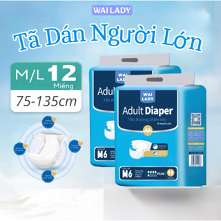 Tã Dán Người Lớn WAI LADY (Combo 12 miếng) Thấm Hút Tốt Dành Cho Mẹ Bầu Sau Sinh/Người Cao Tuổi