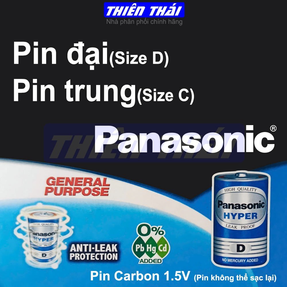 Pin đại pin trung Panasonic R20UT/2S(Size D),R14UT/2S(Size C),pin than(carbon)1.5V