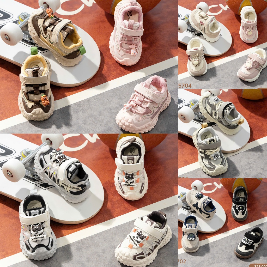  Uala Rogo Giày Uala Siêu Nhẹ Thời Trang Thể Thao Chống Trơn Trượt Ôm Chân-Êm Ái-Cá Tính Cho Bé Trai Gái 