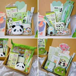  Set quà văn phòng phẩm xanh lá siêu dễ thương Chủ đề ếch xanh gấu trúc quà sinh nhật học sinh giá rẻ 